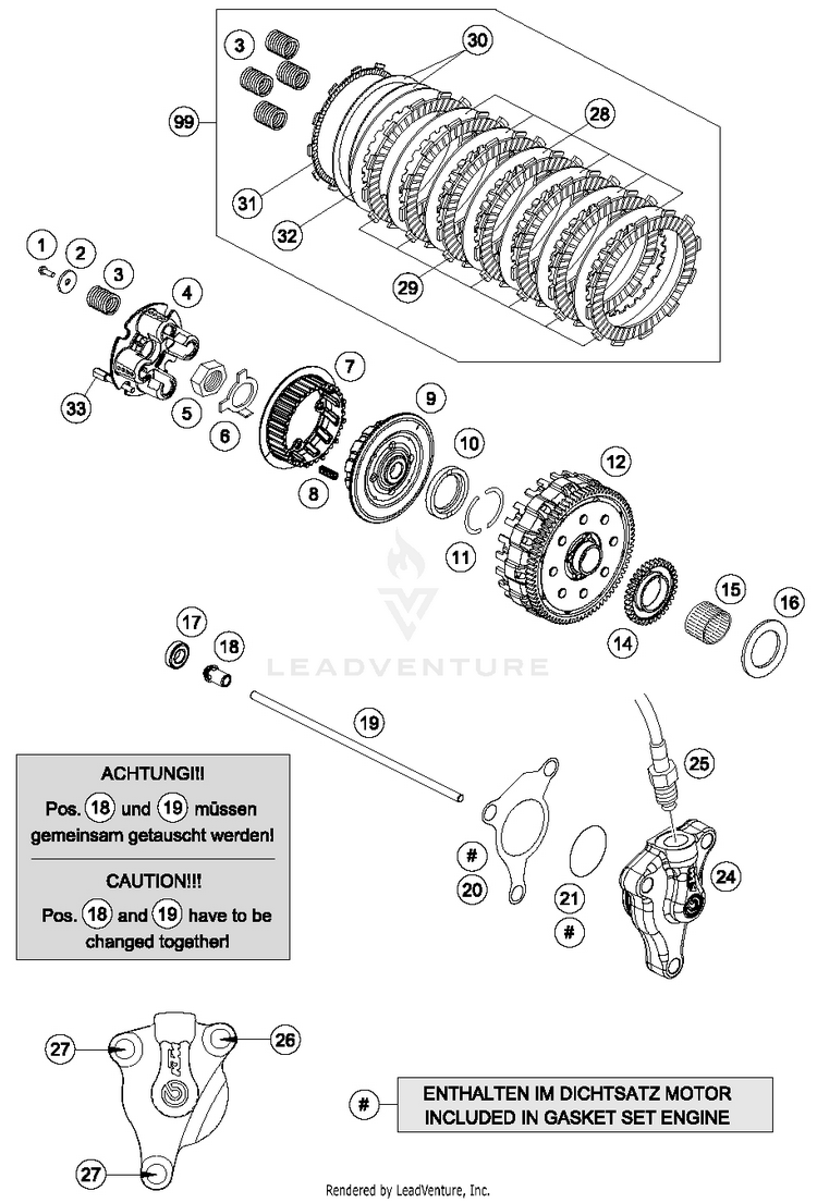 Clutch 690 ENDURO R Engine - 2016 Schematic