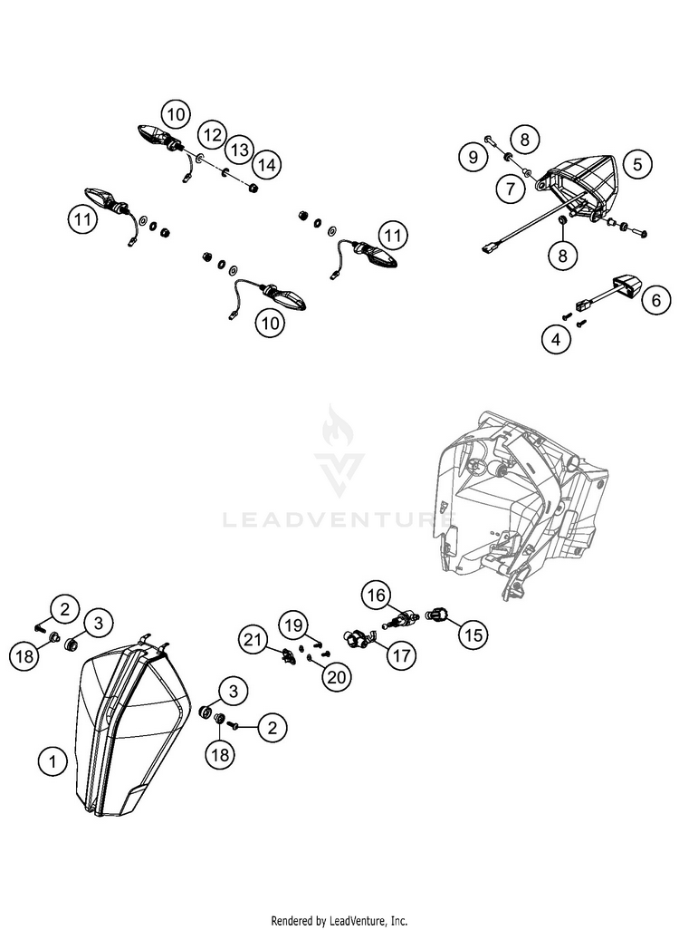 Lighting System 1290 SUPER ADVENTURE R CHASSIS - 2020 Schematic