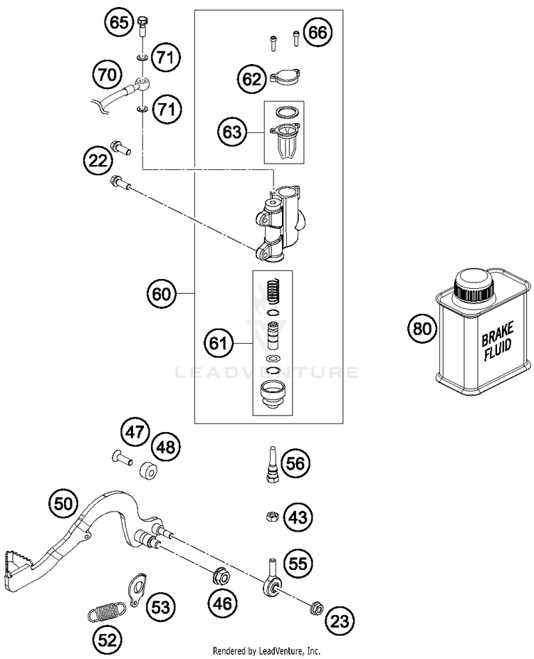 Rear Brake Control 50 SX MINI Chassis - 2015 Schematic