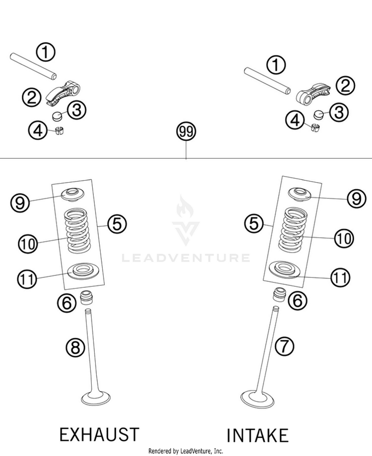 Valve Drive 250 SX-F Engine - 2010 Schematic