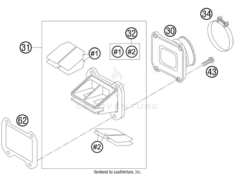 Reed Valve Case 300 XC Engine - 2011 Schematic
