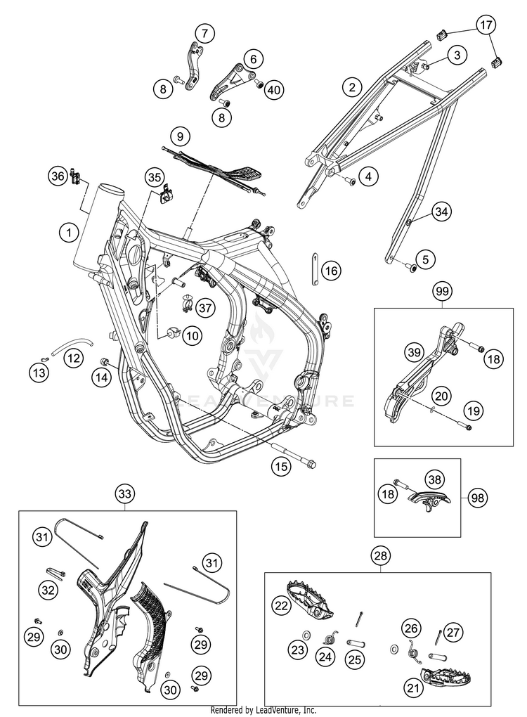 Frame 450 SX-F FACTORY EDITION CHASSIS - 2019 Schematic