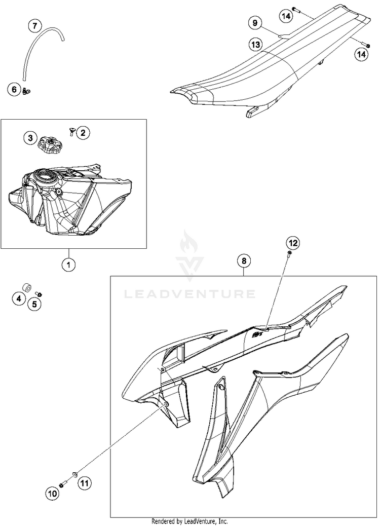 Task, Seat, Cover 350 SX-F CHASSIS - 2018 Schematic