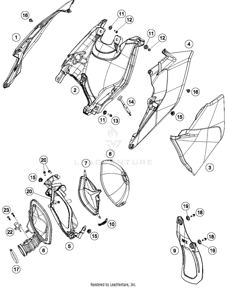 Air Filter 250 XC-W TPI CHASSIS - 2019 Schematic