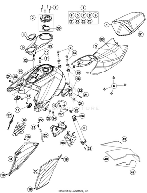 Tank, Seat, Cover Schematic