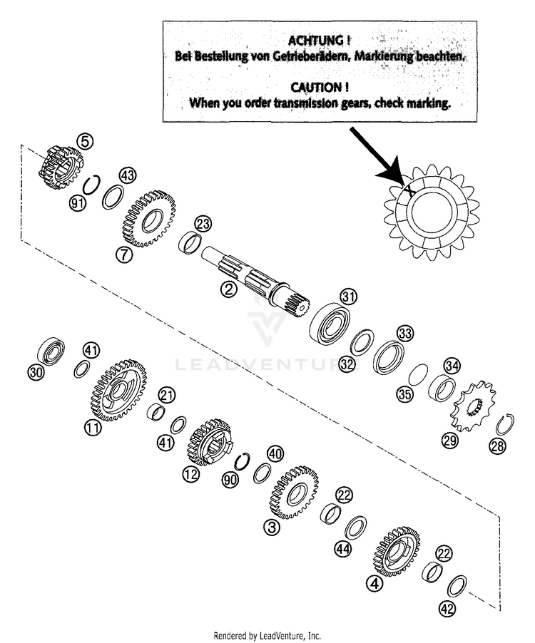Transmission Ii - Countershaft 200 EXC Engine - 2003 Schematic