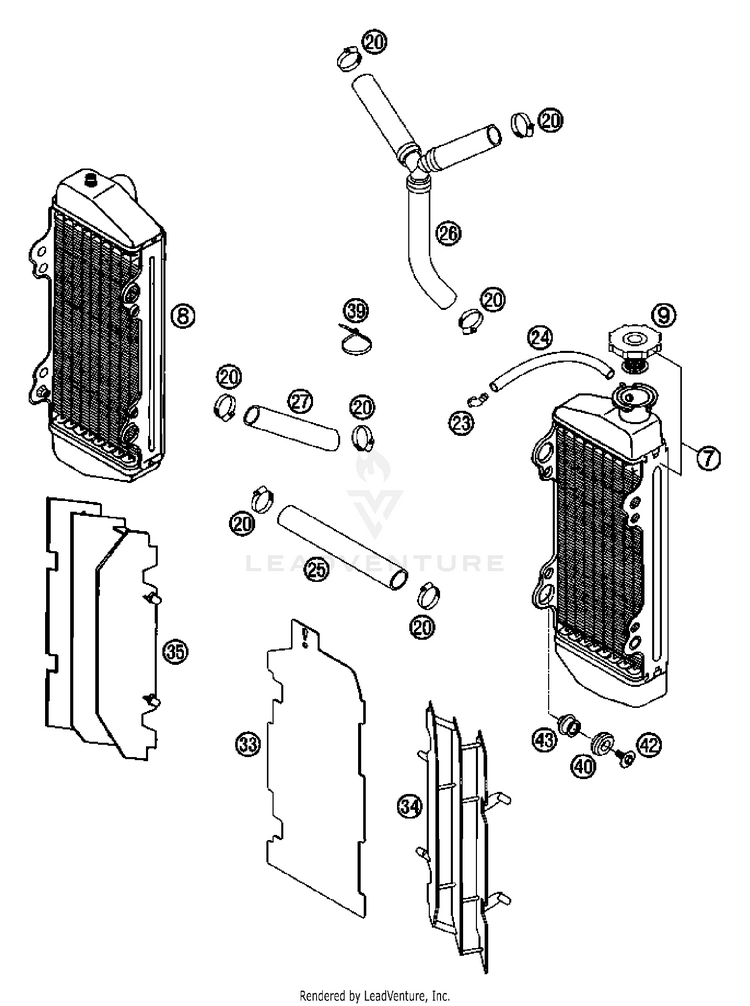 Cooling System 200 XC Engine - 2007 Schematic