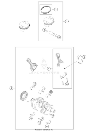 Crankshaft, Piston Schematic