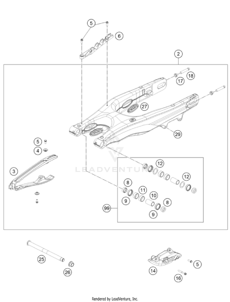 Swing Arm 300 SX CHASSIS - 2026 Schematic