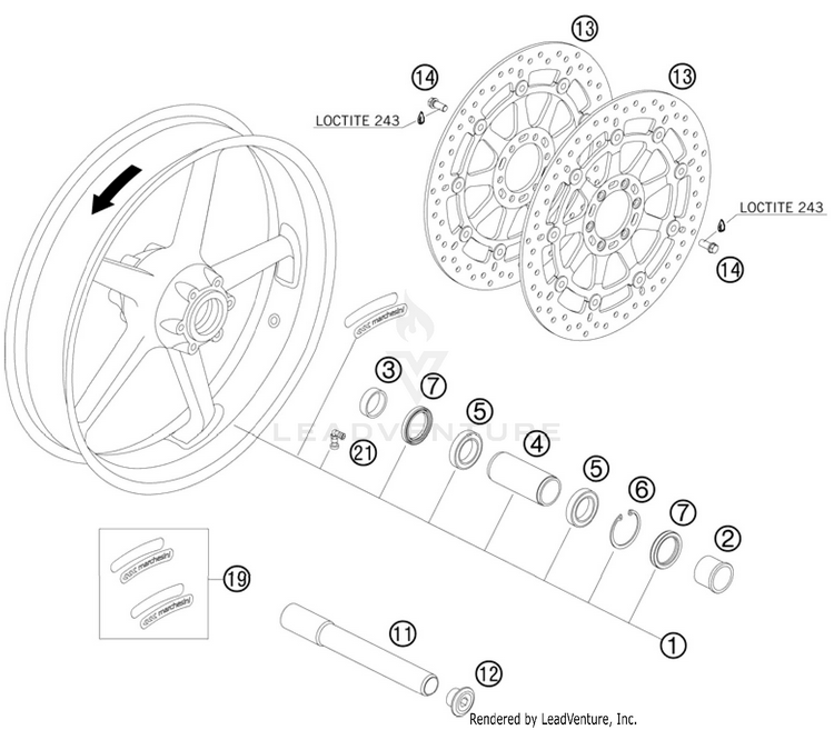Front Wheel 990 Supermoto T Orange Chassis - 2010 Schematic