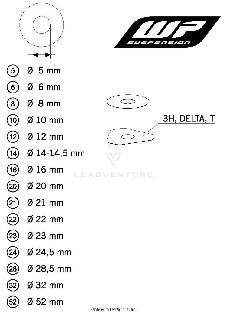 Wp Shims For Setting 250 SX-F FACTORY EDITION Chassis - 2016 Schematic
