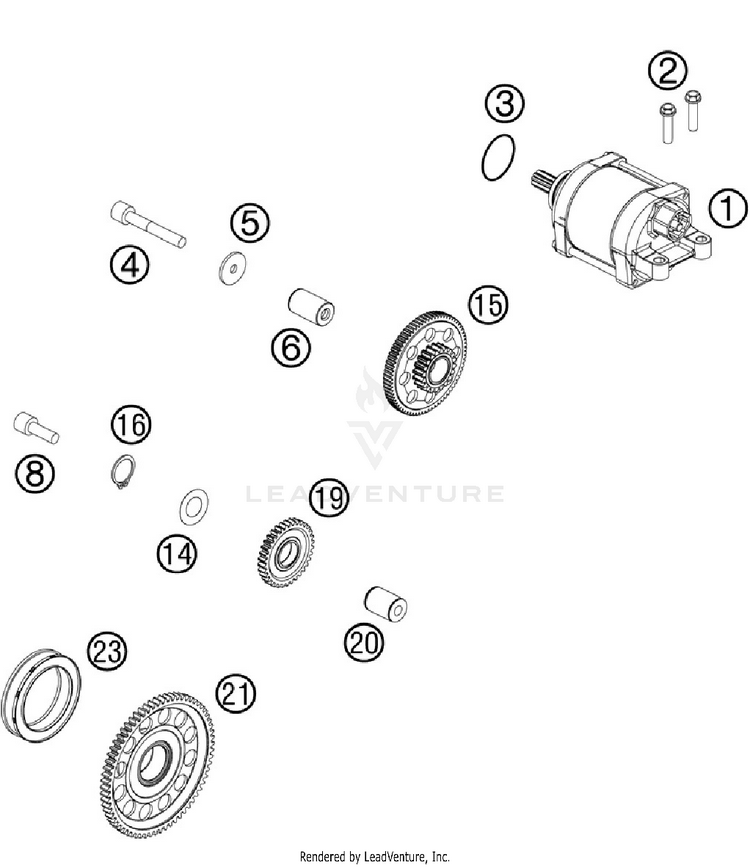 Electric Starter 500 EXC Engine - 2012 Schematic
