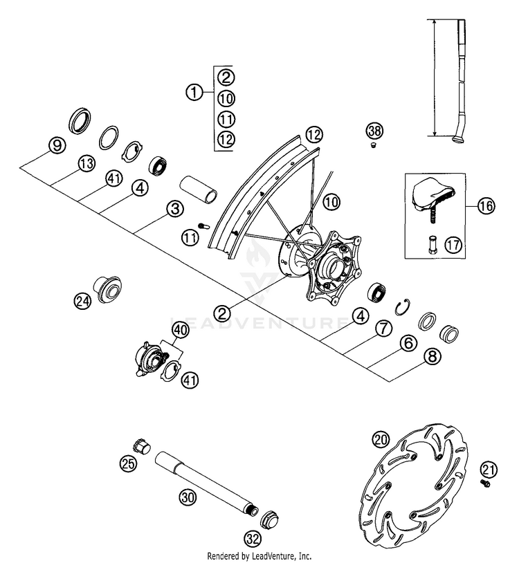 Front Wheel Exc 250 EXC Chassis - 2002 Schematic