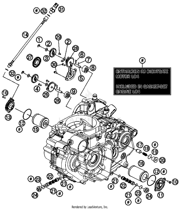 Lubricating System 690 Enduro Engine - 2012 Schematic