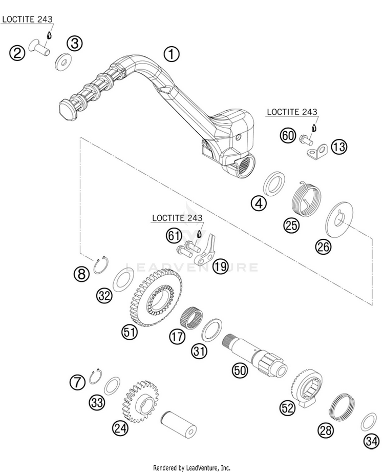 Kick Starter 250 SX Engine - 2011 Schematic