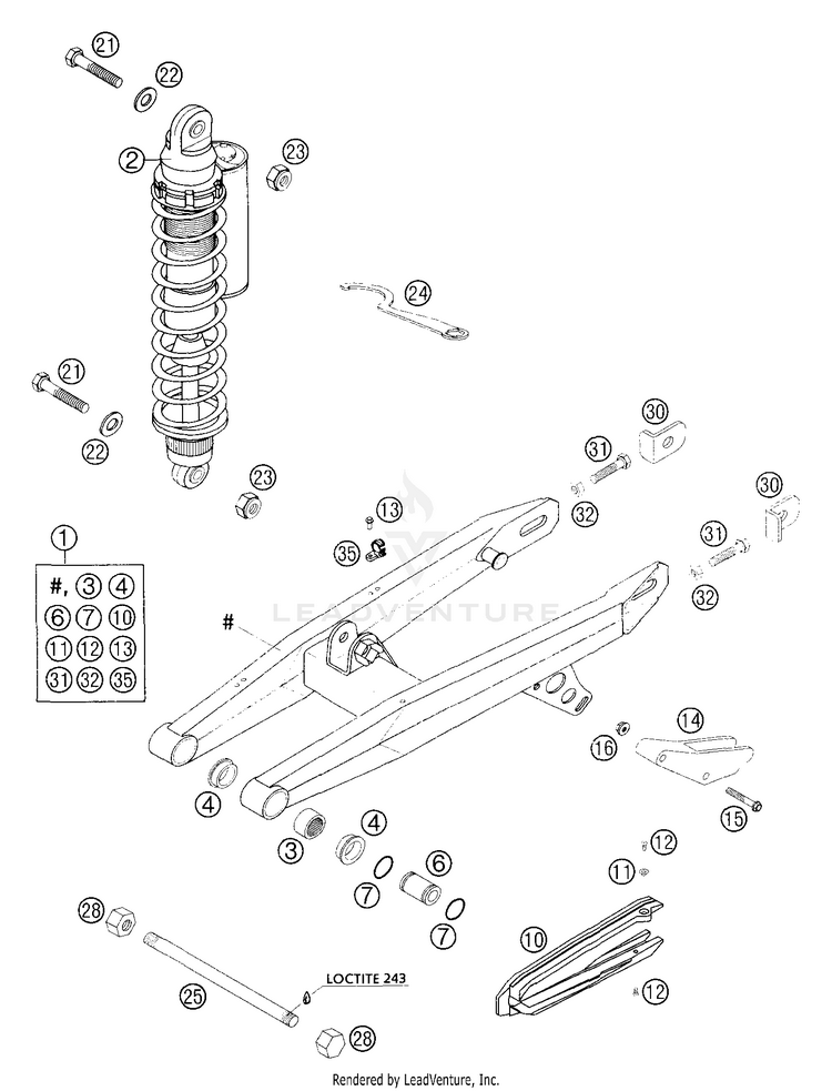 Swingarm, Shock Absorber Schematic