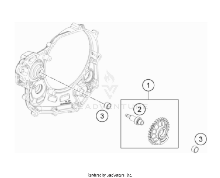 Balancer Shaft 500 EXC-F USA Engine - 2023 Schematic
