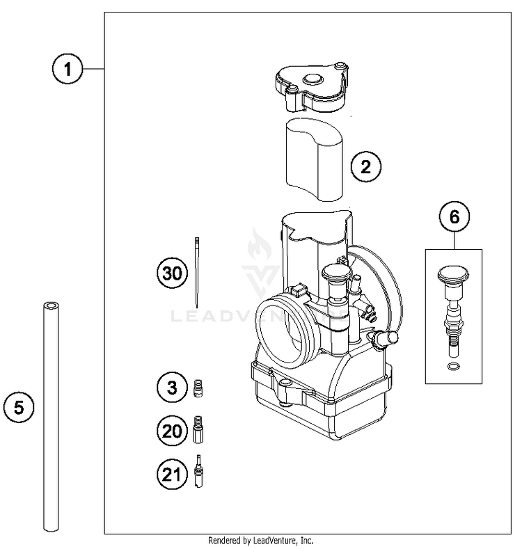 Carburettor 300 XC ENGINE - 2017 Schematic