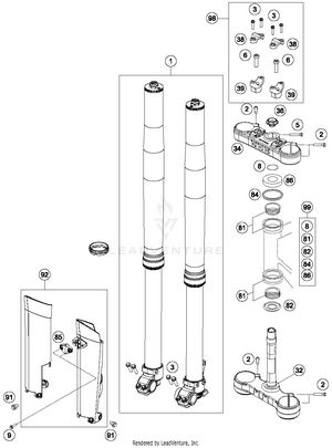 Front Fork, Triple Clamp Schematic
