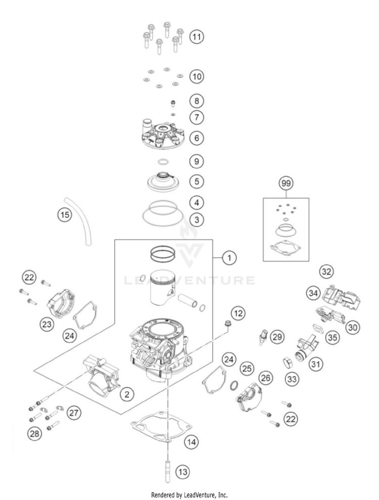 Cylinder, Cylinder Head Schematic