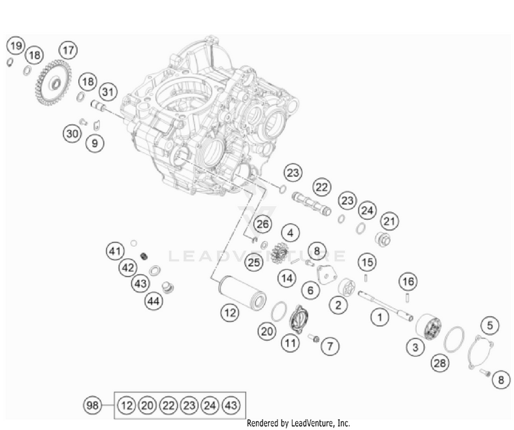 Lubricating System 350 EXC-F USA Engine - 2022 Schematic