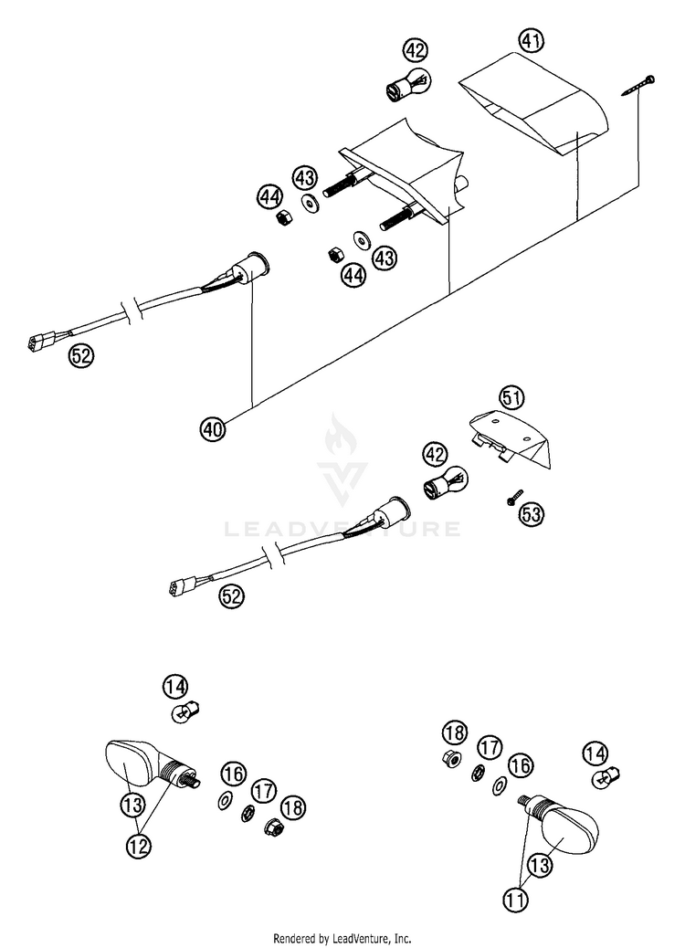 Flasher, Rear Light 250 EXC Chassis - 2002 Schematic