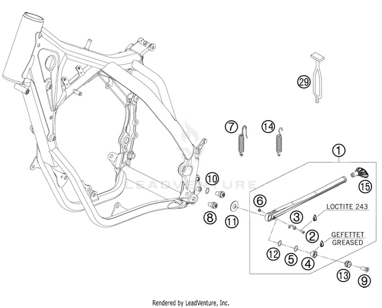 Side / Center Stand 150 XC Chassis - 2011 Schematic