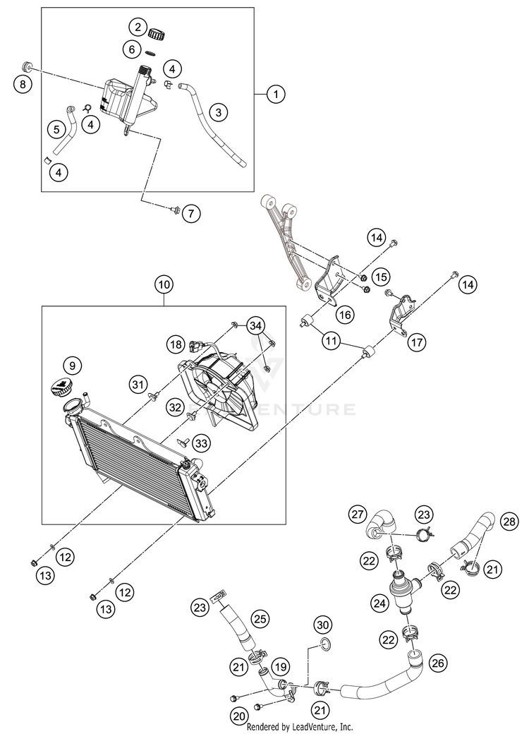 Cooling System 390 RC CUP Engine - 2016 Schematic