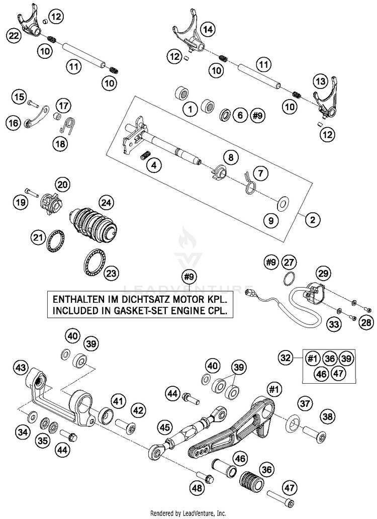 Shifting Mechanism 1290 SUPERDUKE R ORANGE Engine - 2015 Schematic