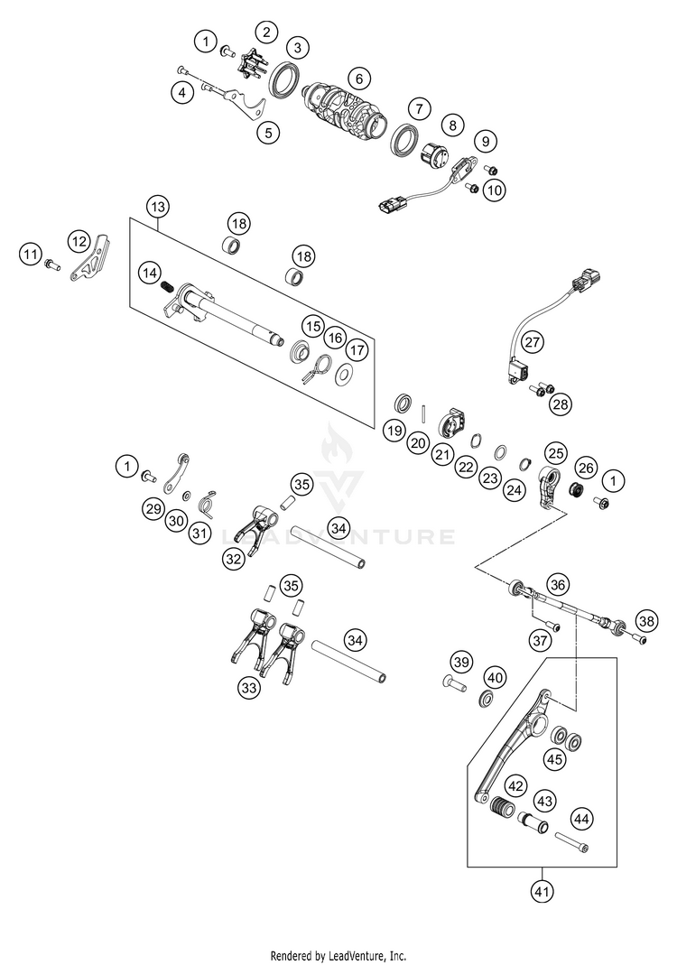 Shifting Mechanism 890 ADV R Engine - 2021 Schematic