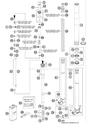 Front Fork, Disassembled Schematic