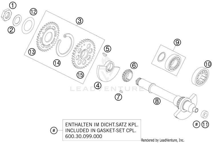 Balancer Shaft 990 Supermoto T Engine - 2010 Schematic