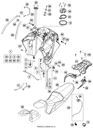 Tank, Seat, Cover Schematic
