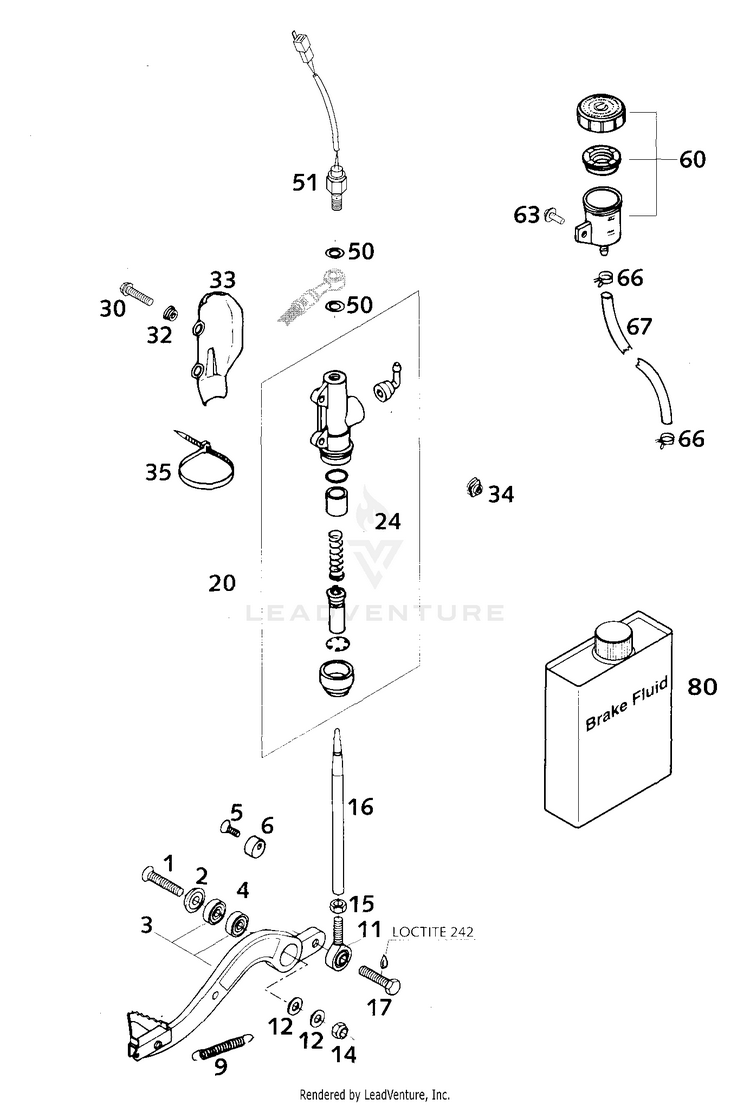 Rear Brake Control 640 LC4-E Chassis - 2000 Schematic