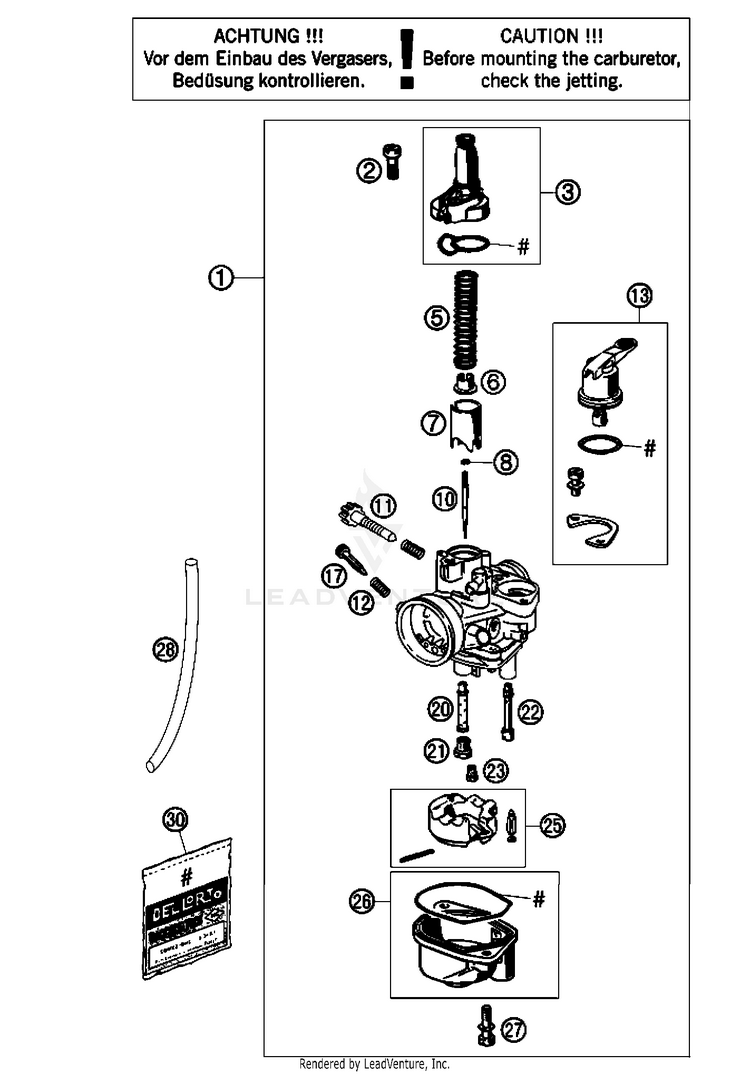 Carburetor 50 SX Mini USA Engine - 2008 Schematic