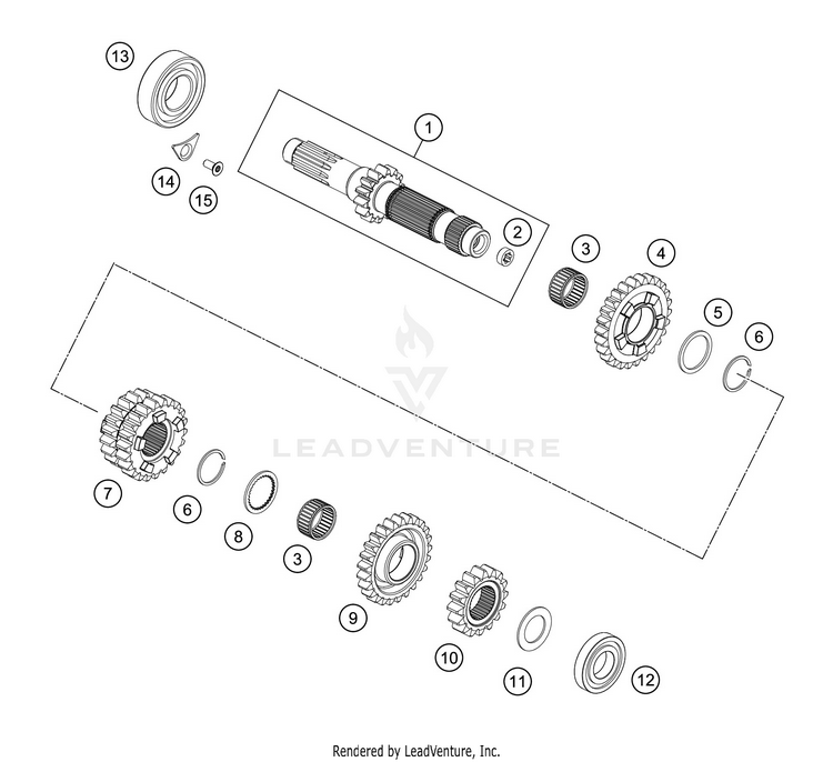 Transmission I - Main Shaft 300 XC-W TPI ENGINE - 2020 Schematic