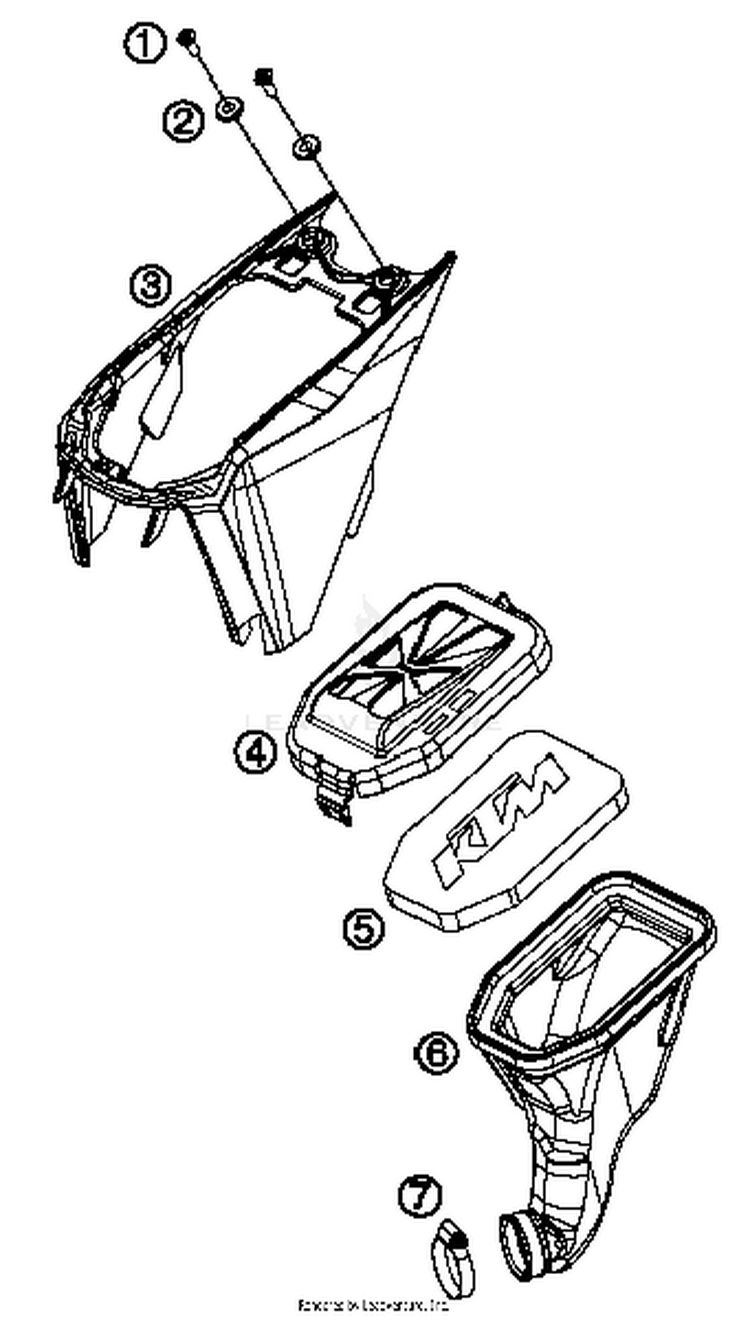 Air Filter Box 50 SX Mini Chassis - 2014 Schematic