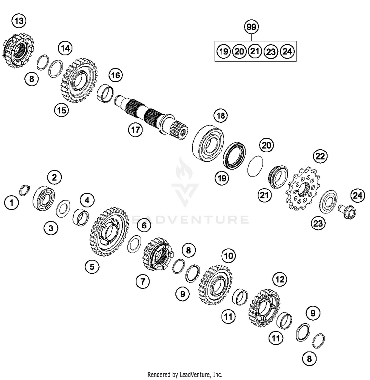 Transmission Ii - Countershaft 300 XC ENGINE - 2017 Schematic