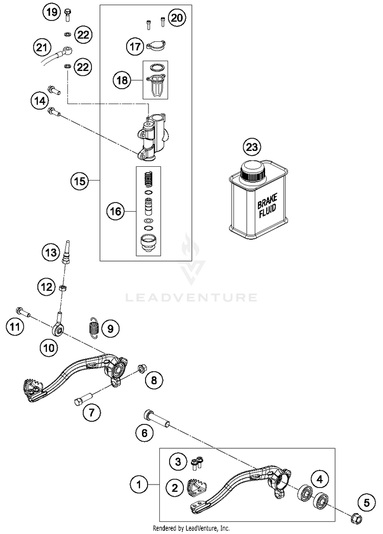Rear Brake Control 65 SX Chassis - 2016 Schematic