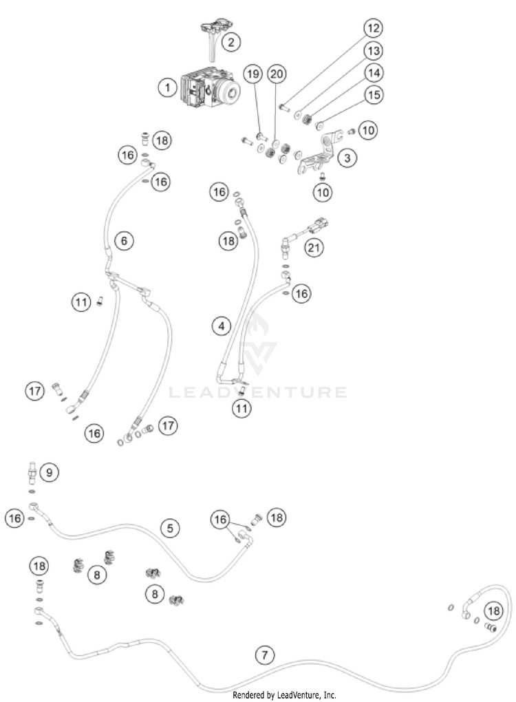 Abs 1390 SUPER DUKE R EVO, orange CHASSIS - 2024 Schematic