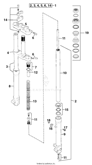 Front Fork Paioli Schematic