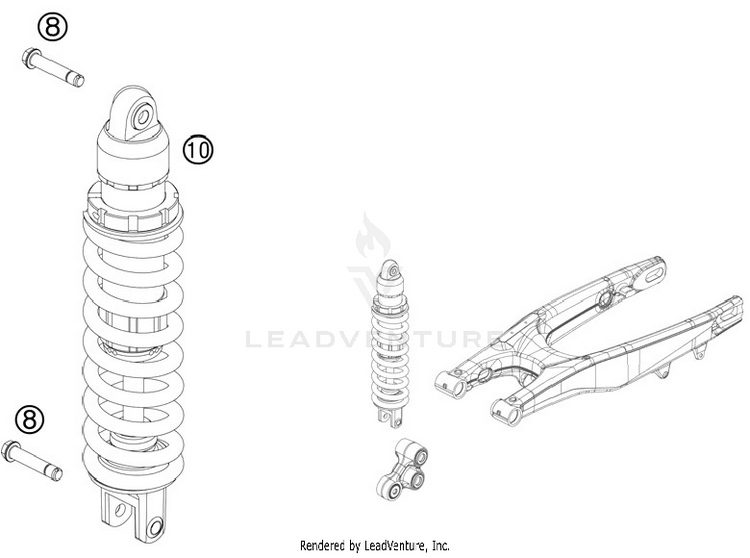 Shock Absorber 125 SX Chassis - 2012 Schematic