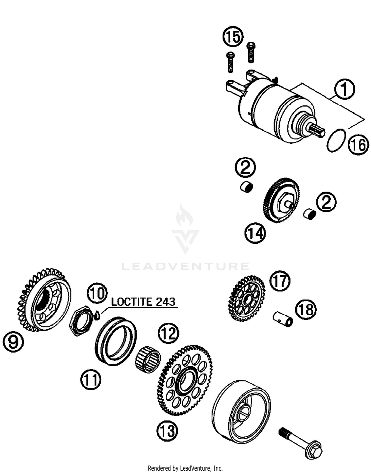 Electric Starter 505 SX-F Engine - 2008 Schematic