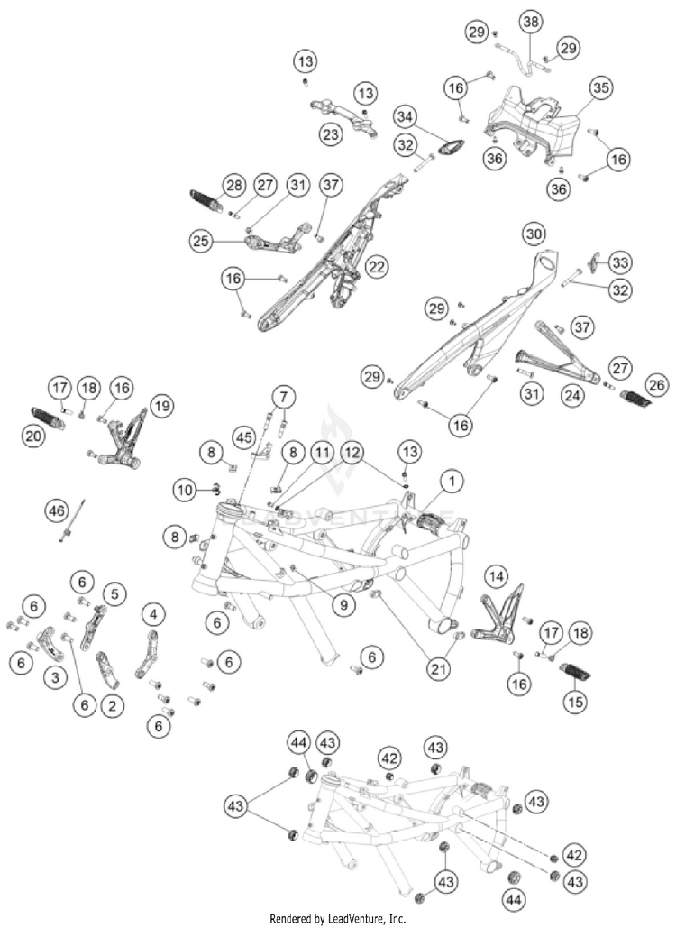 Frame 1390 SUPER DUKE R EVO, black CHASSIS - 2024 Schematic