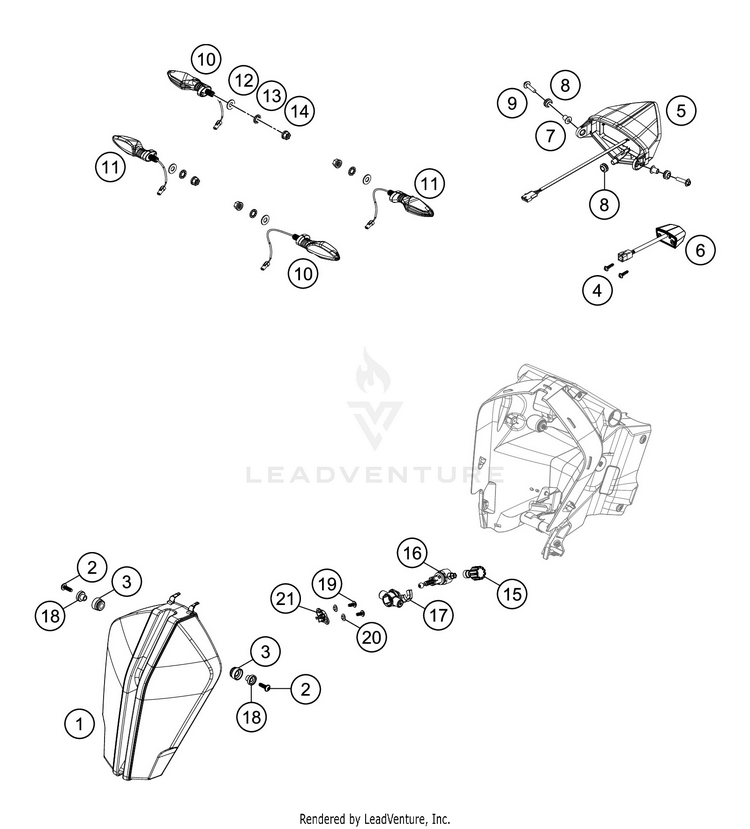 Lighting System 1290 SUPER ADVENTURE S SILVER CHASSIS - 2020 Schematic