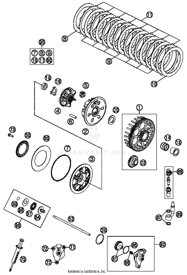 Clutch 250 SX Engine - 2016 Schematic