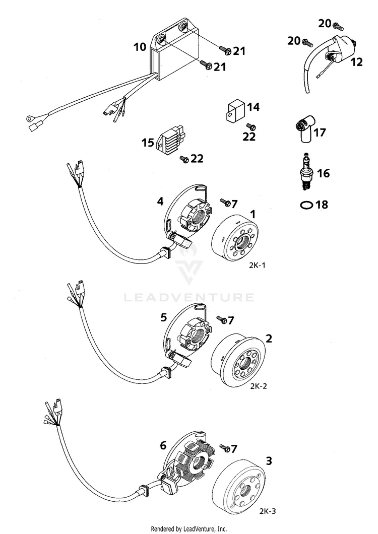 Ignition System 200 EXC Engine - 2001 Schematic