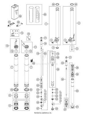 Front Fork Disassembled Schematic