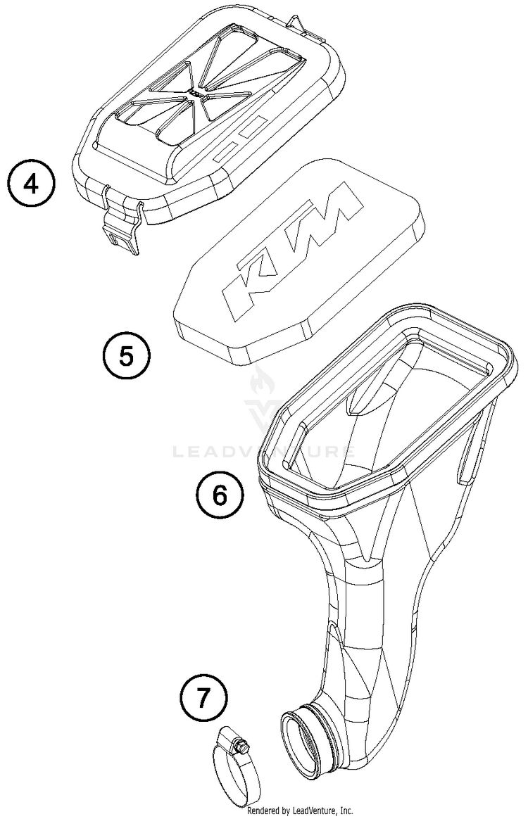 Air Filter 50 SX Chassis - 2016 Schematic