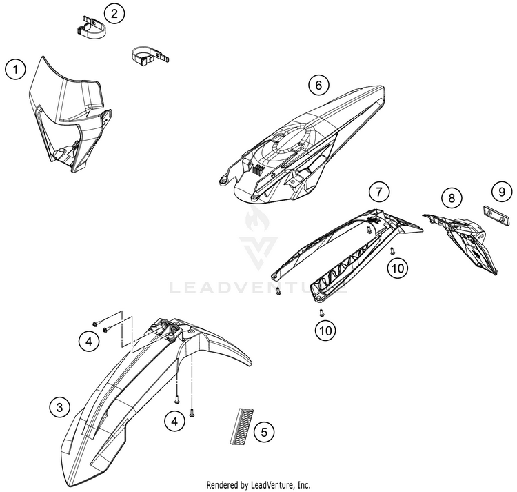 Mask, Fenders 150 XC-W TPI CHASSIS - 2020 Schematic